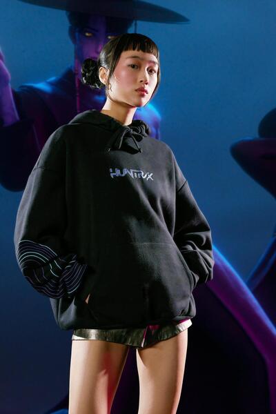Bershka KPop Demon Hunters Huntr/x digital filter hood sweatshirt with hood sweatshirt