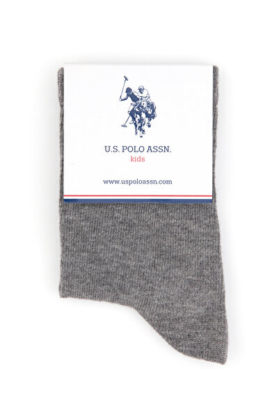 U.S. Polo Assn. Boy's Gray Melange Socks 50318051-Vr086