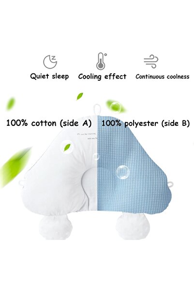 Generic Infant Head & Neck Support Pillow, Soft Cotton (0-12 months) - Car Seat & Travel (Blue)