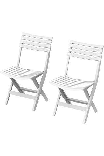 Cosmoplast Foldable Plastic Camping & Beach Chair, Water-Resistant, White