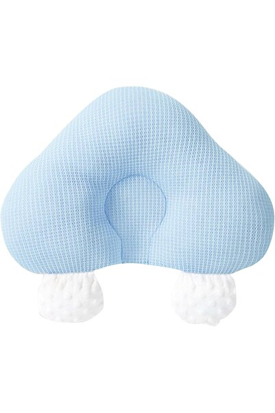 Generic Infant Head & Neck Support Pillow, Soft Cotton (0-12 months) - Car Seat & Travel (Blue)
