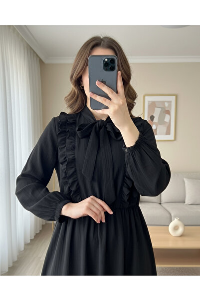 MissRunin Frilly Ayrobin Tunic with Lace-Up Collar