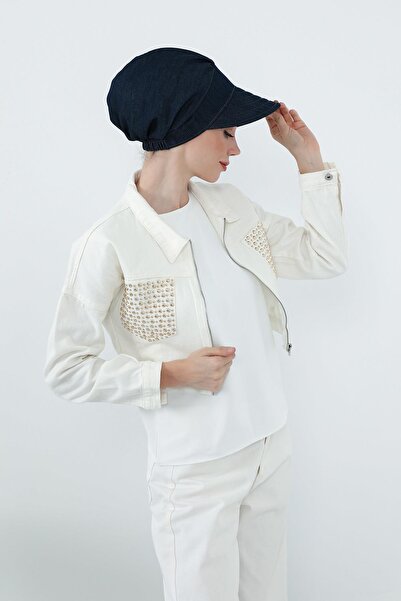 Aisha's Design Γυναικείο καπέλο με σκιάστρο από ύφασμα τζιν, σκούρο μπλε, B-73KOT