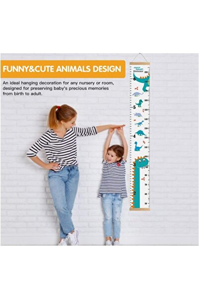 Allkindmore Children's Growth Chart, Height Chart for Kids/Boys/Girls/Infants, Fabric and Wood, Removable
