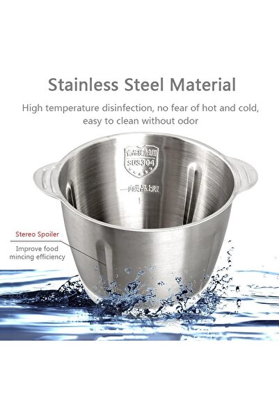 Promagg Electric meat and vegetable chopper, 4 stainless steel blades, 3 speeds, 3L stainless steel bowl, 1000W