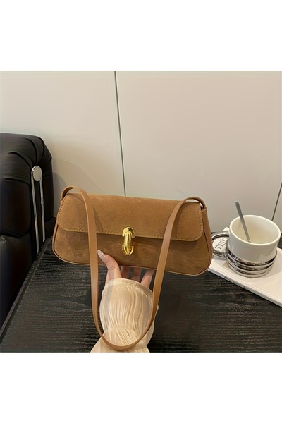 Rivina Liva Women's Vintage Gold Buckle Retro Model Hand and Shoulder Bag