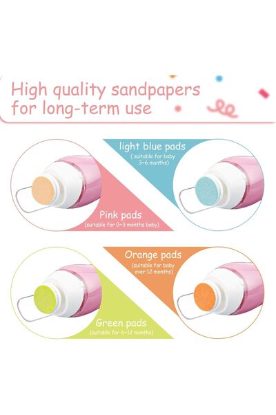 Yelajoy Baby Nail Grinder Replacement Pads, 24-Count Age-Specific Sanding Heads