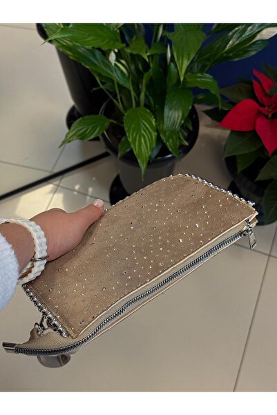 balbagss Women's Suede Stone Chain Strap Stylish Hand and Shoulder Bag