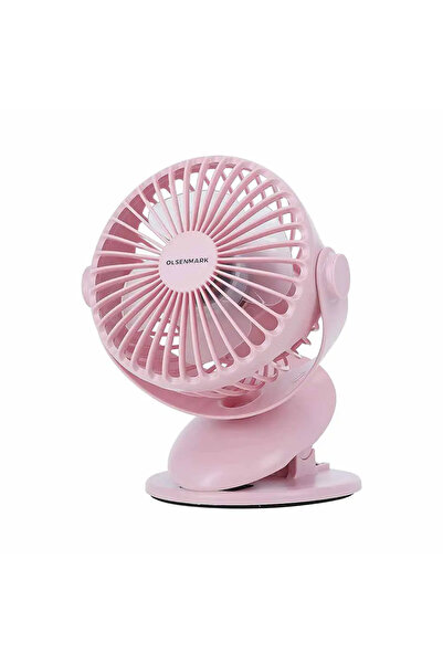 Olsenmark Rechargeable Fan with USB cable 6 Inch- Pink