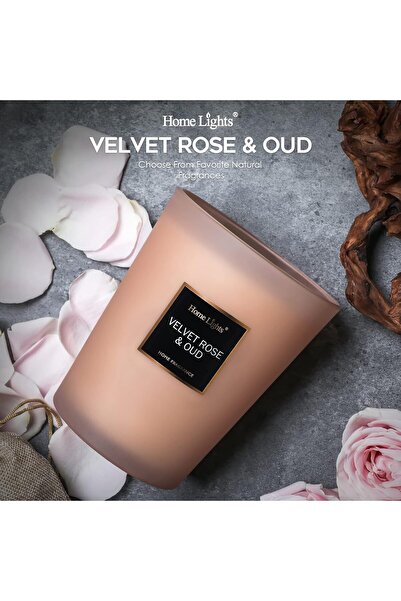 Home Lights Large Jar Candle - 944 g, Velvet Rose & Oud, 3 Cotton Wicks