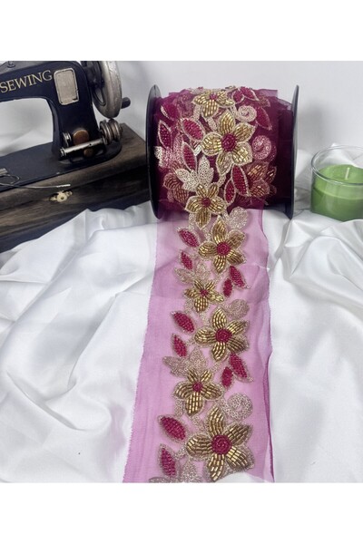 jasmina store nakışlı boncuk işlemeli dantel şerit