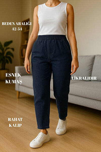 CEDY DENIM - Large Size Stretch Fabric , Elastic Waist Jeans C636-Blue