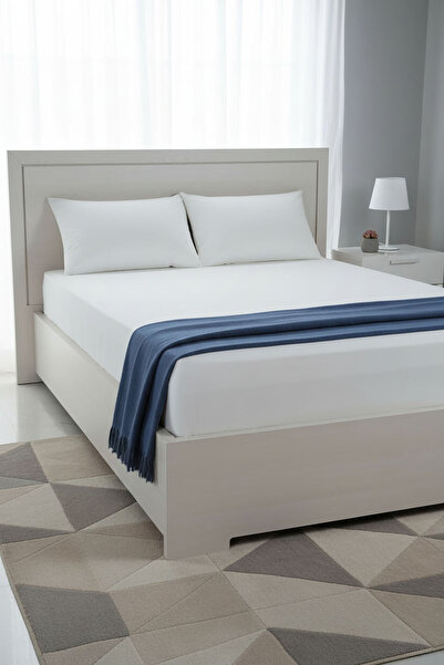 FAVORA 100% Cotton Ranforce Premium King Size Fitted Sheet Set - White