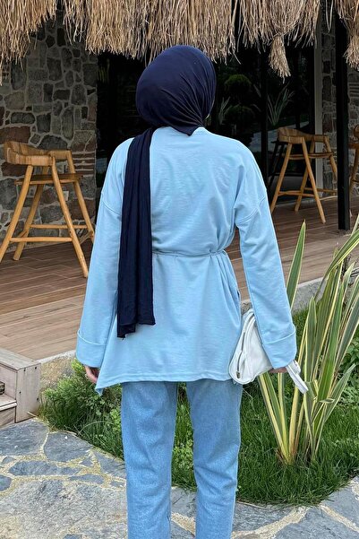 lamelif Slit Detailed Sweat Baby Blue