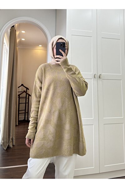 silanbutikco Leopar desen simli soğuk iplik ince premium tunik