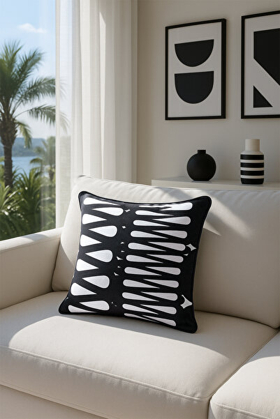 Premier Home Duck Patterned Cushion Cover Black and White V1 40X40