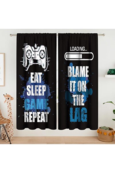 MESHELLY Boys Video Game Curtains, 42×63 in Window Panels, Polyester, Set of 2