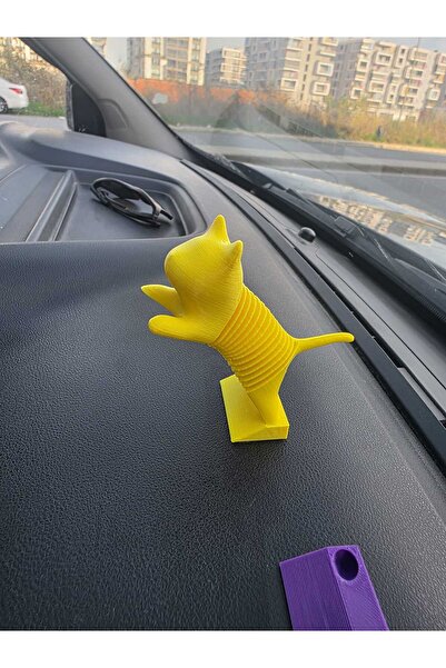 3dfabrick إكسسوار زينة على شكل قطة هزازة لتخفيف التوتر باللون الأصفر