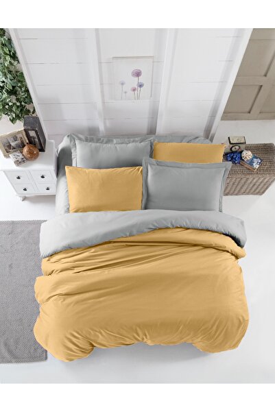 Bayev Gold Yellow-Grey Double Duvet Cover Set 200X220
