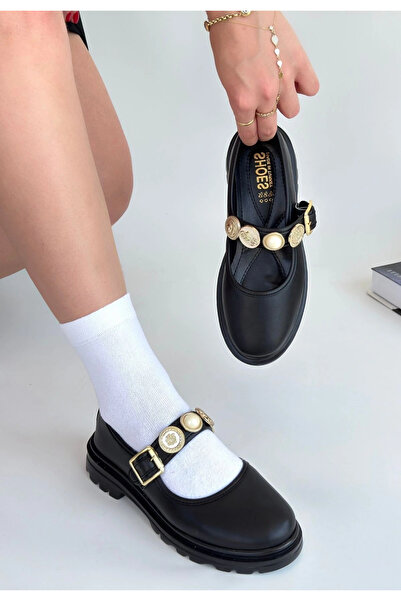 ALFA AKSESUAR 03 Okira Black Leather Oxford Shoes