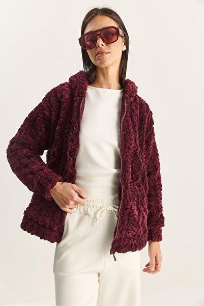 Bianco Lucci Дамско палто с качулка, джобове и цип, с детайли и мотиви, 4116 60283844