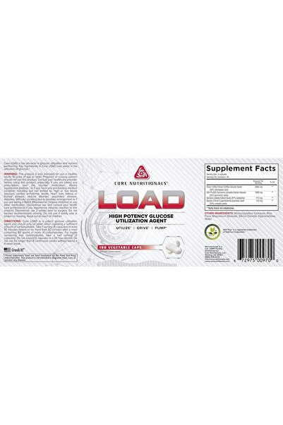 Core Nutritionals Load Platinum Glucose Utilization Agent, 180 Capsules