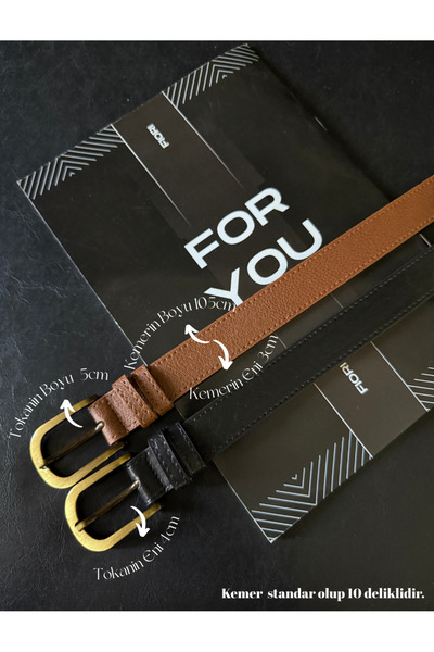 Fiori Pachet de 2 curele pentru pantaloni pentru femei basic cu cataramă anti...