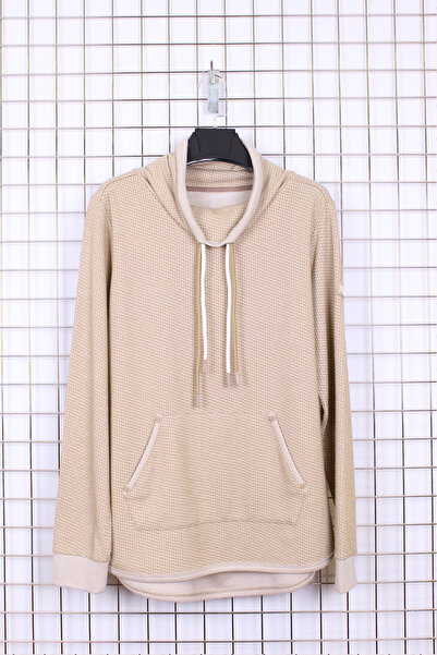 YXL COLLECTION Women's Plus Size Honeycomb Textured Lace-Up Turtleneck Kangaroo Pocket Transitional Sweatshirt