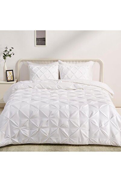 Amazon basics 3-Piece Comforter Set, Full/Queen, Bright White, Microfiber