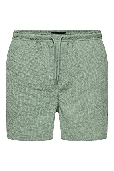 Only & Sons Onsted Life Solid Seersucker Swim Noos Men's Iceberg Green Swim Shorts - 22028813