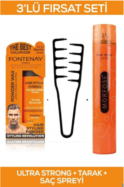 Fontenay Saç Şekillendirici Pudra Toz Wax Ultra Strong + Mucizevi Şekil Tarağ...