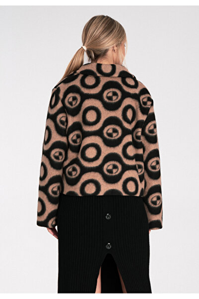 Figl Women's fleece jacket - Collared jacket - Beige jacket M1117 size L/XL