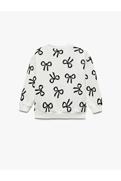 Koton Φούτερ με μακρυμάνικο λαιμόκοψη και στάμπα με φιόγκο