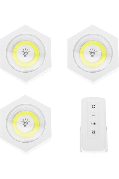 OEM Set 3 Lampi Hexagonale LED Cob cu telecomanda si Butoane individuale