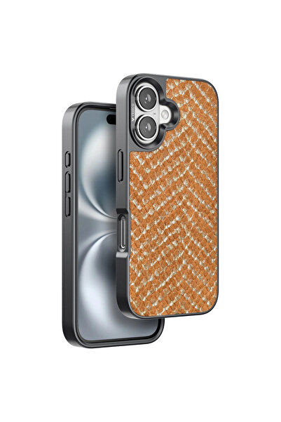 eco port غطاء فايبر متوافق مع آيفون 16 - بني