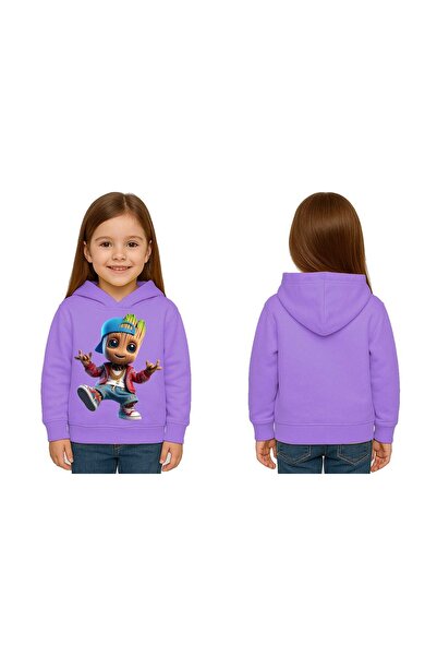 SEDİRLİ Унисекс голяма детска суитшърт с качулка и 3-нишка подплата от шерпа