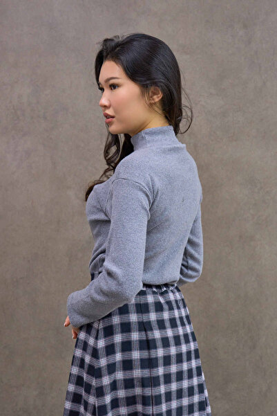 KÜÇÜĞÜM BUTİK Gray Color Long Sleeve High Neck Badi