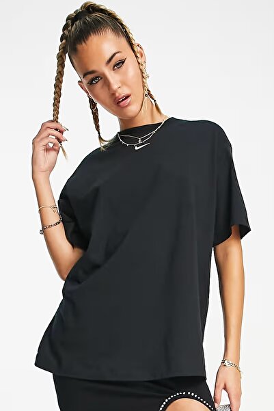 Nike Sportswear Organic Cotton Loose Fit T-Shirt Women's Embroidery Swooslu Loose Cut T-Shirt Brown