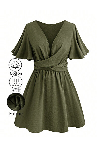 Sheya Curve+ mini dress, green