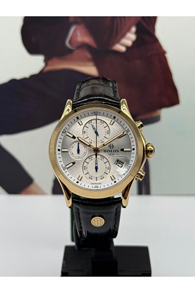 Hislon Men's Classic Wristwatch 5 Atm Waterproof Sapphire Crystal 3 Years Warranty Black/Gold