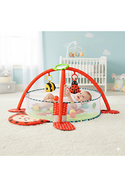 Jusso Ladybug Transforming Activity and Play Mat That Turns into a Ball Pool 3 in 1
