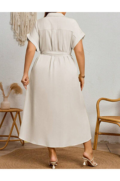 Sheya Shein Curve+ midi dress, cream