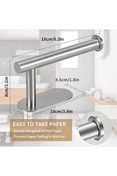 Generic 2Pcs Bathroom Toilet Paper Holder Stainless Steel Toilet Roll Holder Self Adhesive Wall Mounted