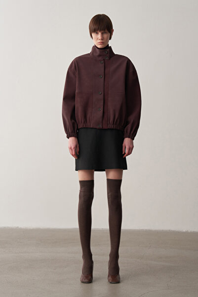 Mathilda Store Bordo Nubuk Bomber Ceket
