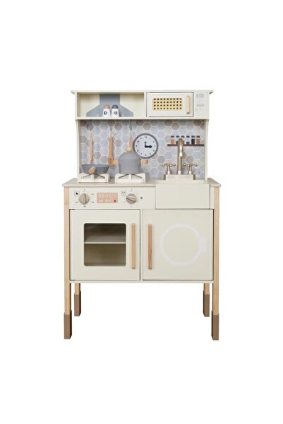 Smart Vibe MiniMosaic Atelier Wooden Children's Kitchen with LED, Sounds, Electric Stove, Montessori Accessories, 97 cm