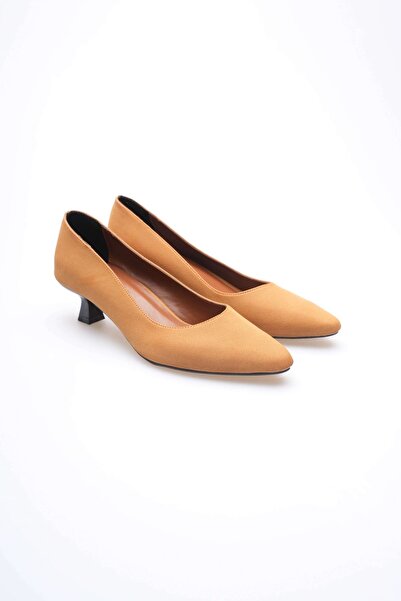 MARCHEO Alina Women's Orange Suede Heeled Shoes