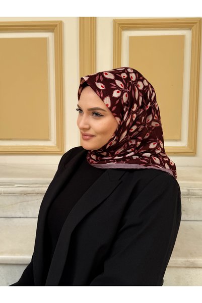 Ma'Polien Soft Eşarp Bordo-Pudra