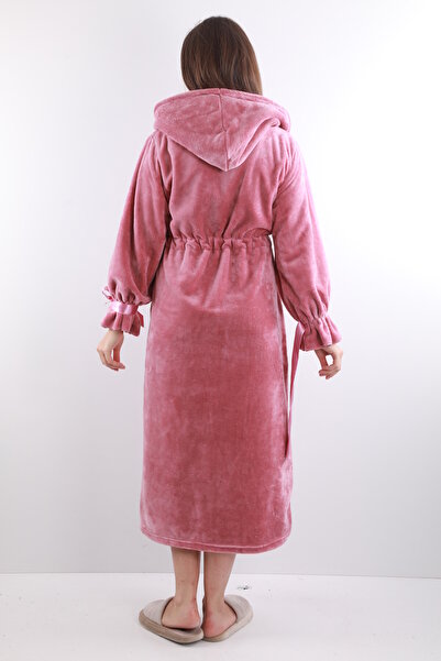 Wild Love Women's 100% Bamboo Hooded Embroidered Long Dressing Gown – Extra Soft, Belted, with Pockets