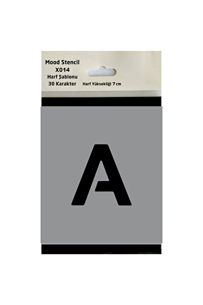 Mood Stencil Stencil Harf Boyama Şablonu X014 Harf Yüksekliği 7 cm