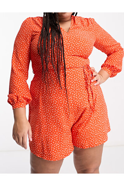 GLAMOROUS CURVE Glamorous Curve short jumpsuit, red